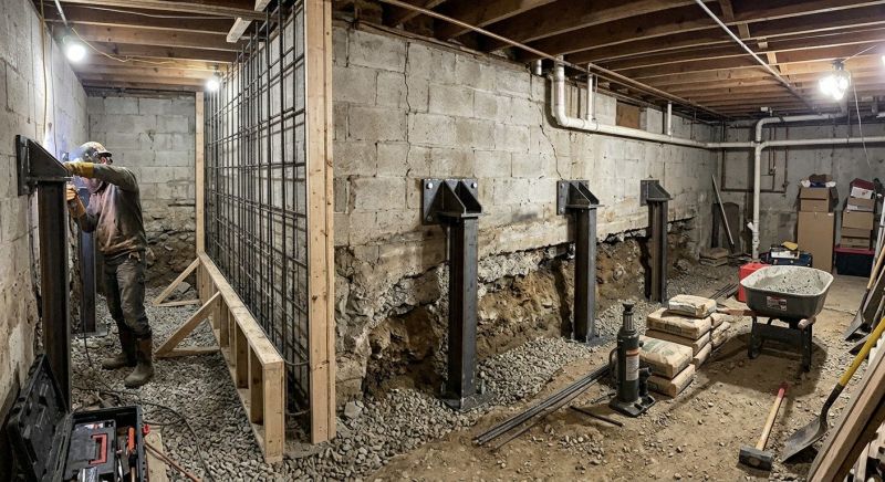Basement Stabilization in Southbury, CT