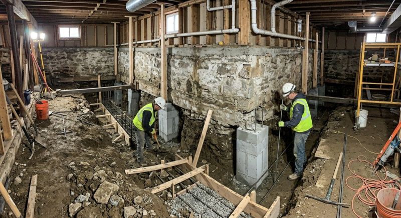 Basement Underpinning in Southbury, CT