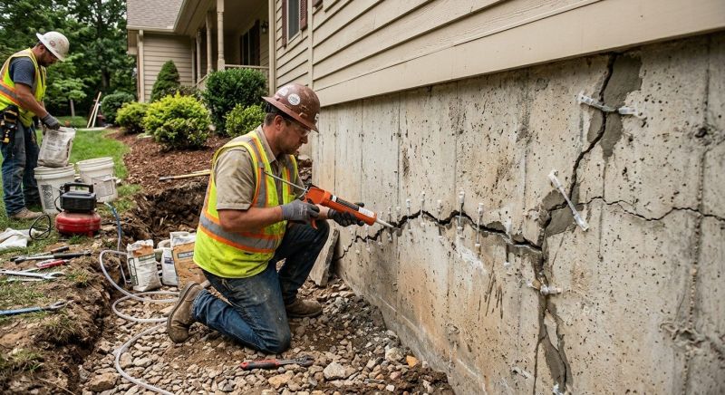 Cracked Foundation Repair in Milford, CT