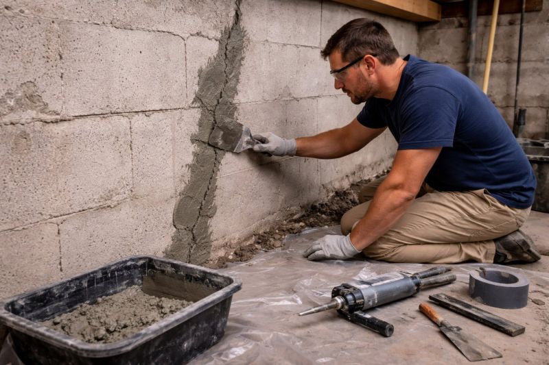 Foundation Crack Repair in Harwinton, CT