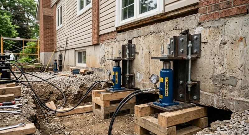 Foundation Jacking in Cornwall Bridge, CT