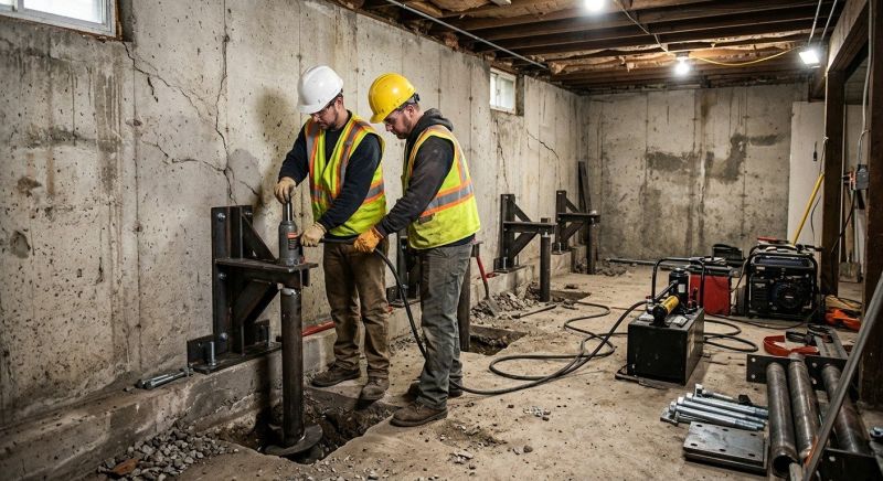 Foundation Stabilizing in Sandy Hook, CT