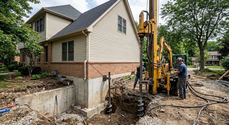 Helical Piers Installation in Southbury, CT