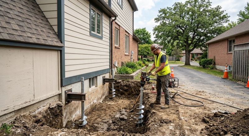 Helical Pile Installation in Southbury, CT