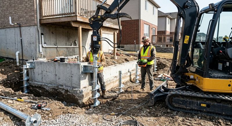 Helical Pile Installation in Southbury, CT