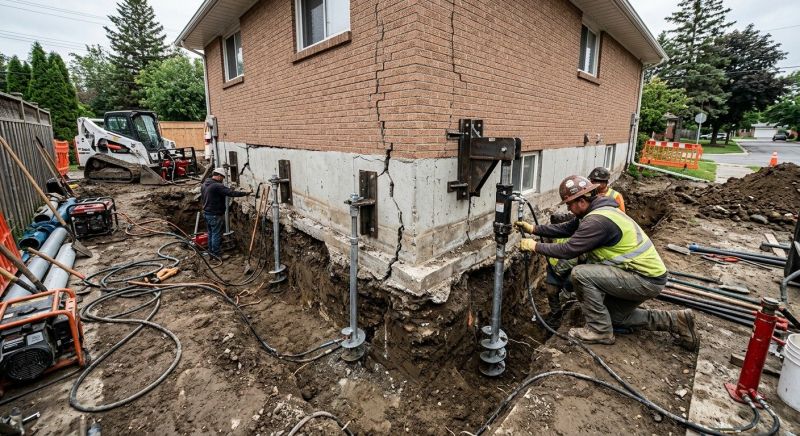 Sinking Foundation Repair in Harwinton, CT