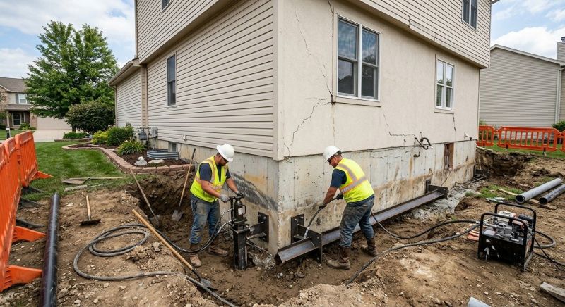 Sinking Foundation Repair in Newtown, CT