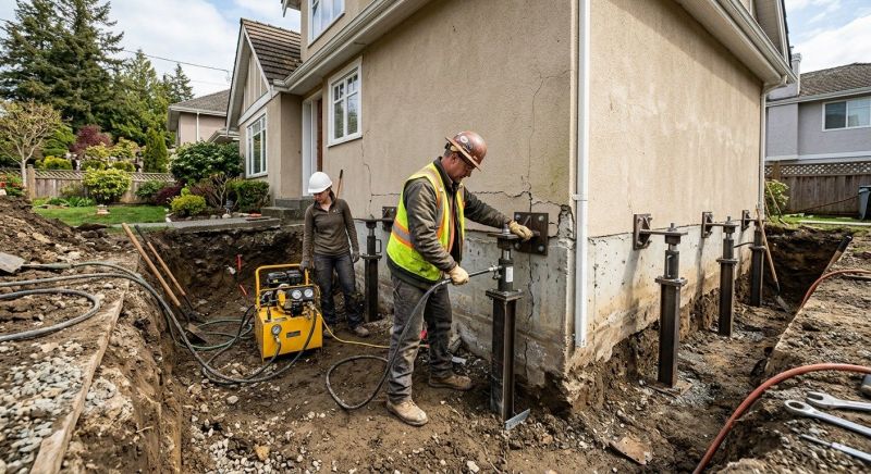 Sinking Foundation Repair in Northfield, CT